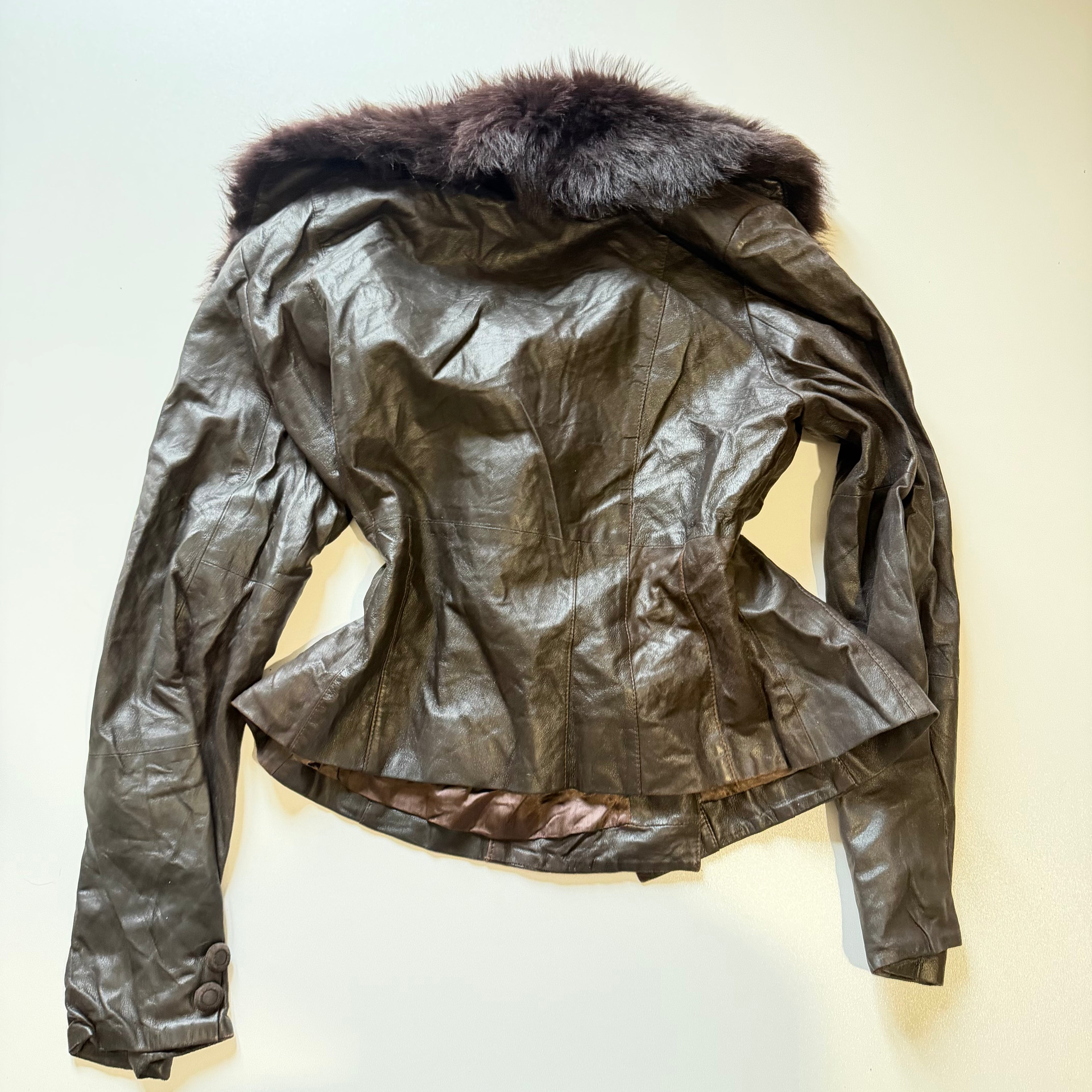 Vintage Y2K brown faux fur coat