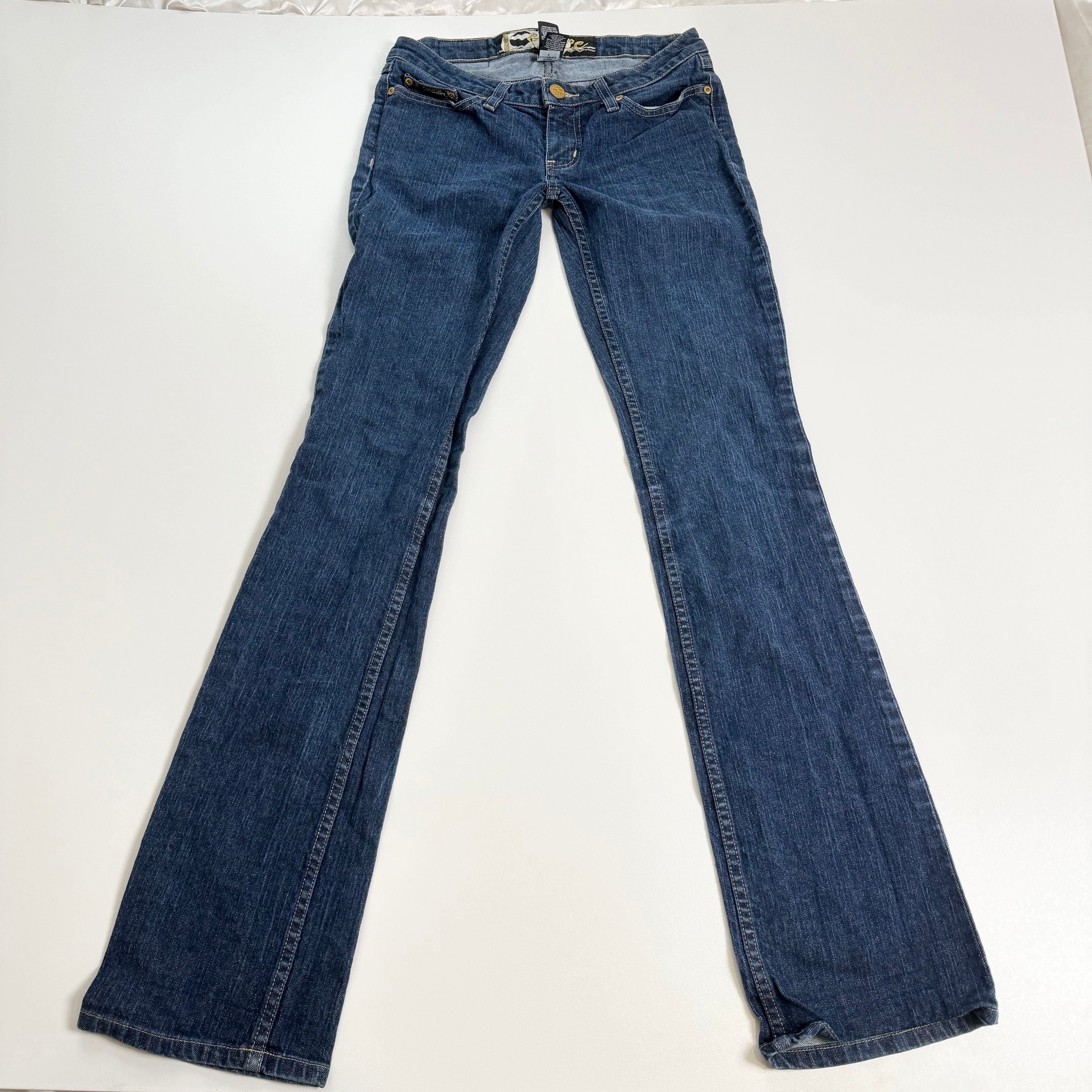 Vintage Y2K embroidered low rise flare jeans size XS