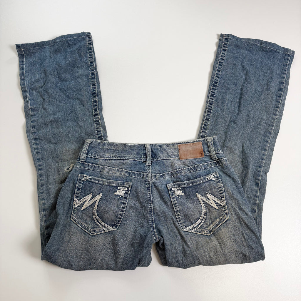 Vintage Y2K denim low rise flare jeans size S