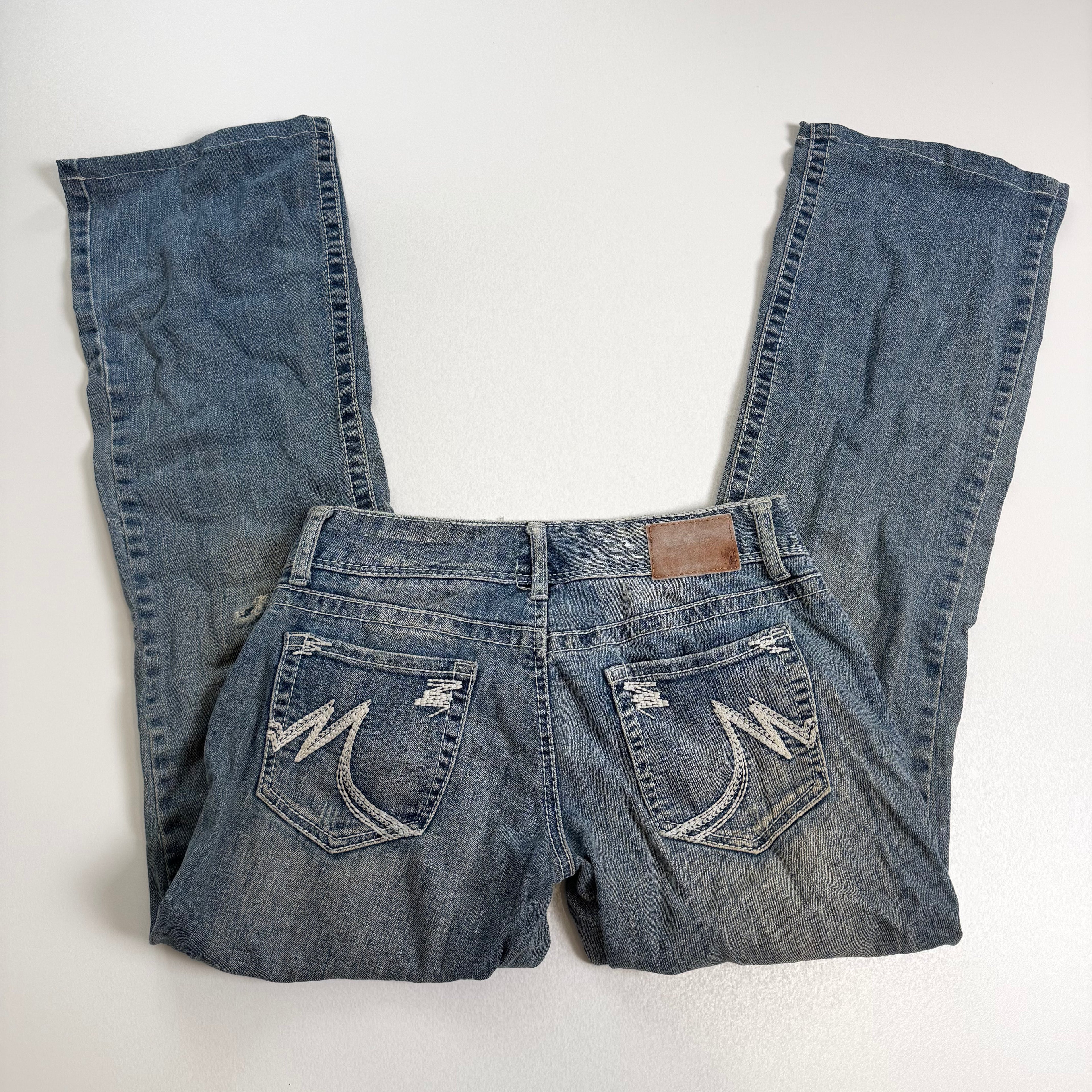 Vintage Y2K denim low rise flare jeans size S