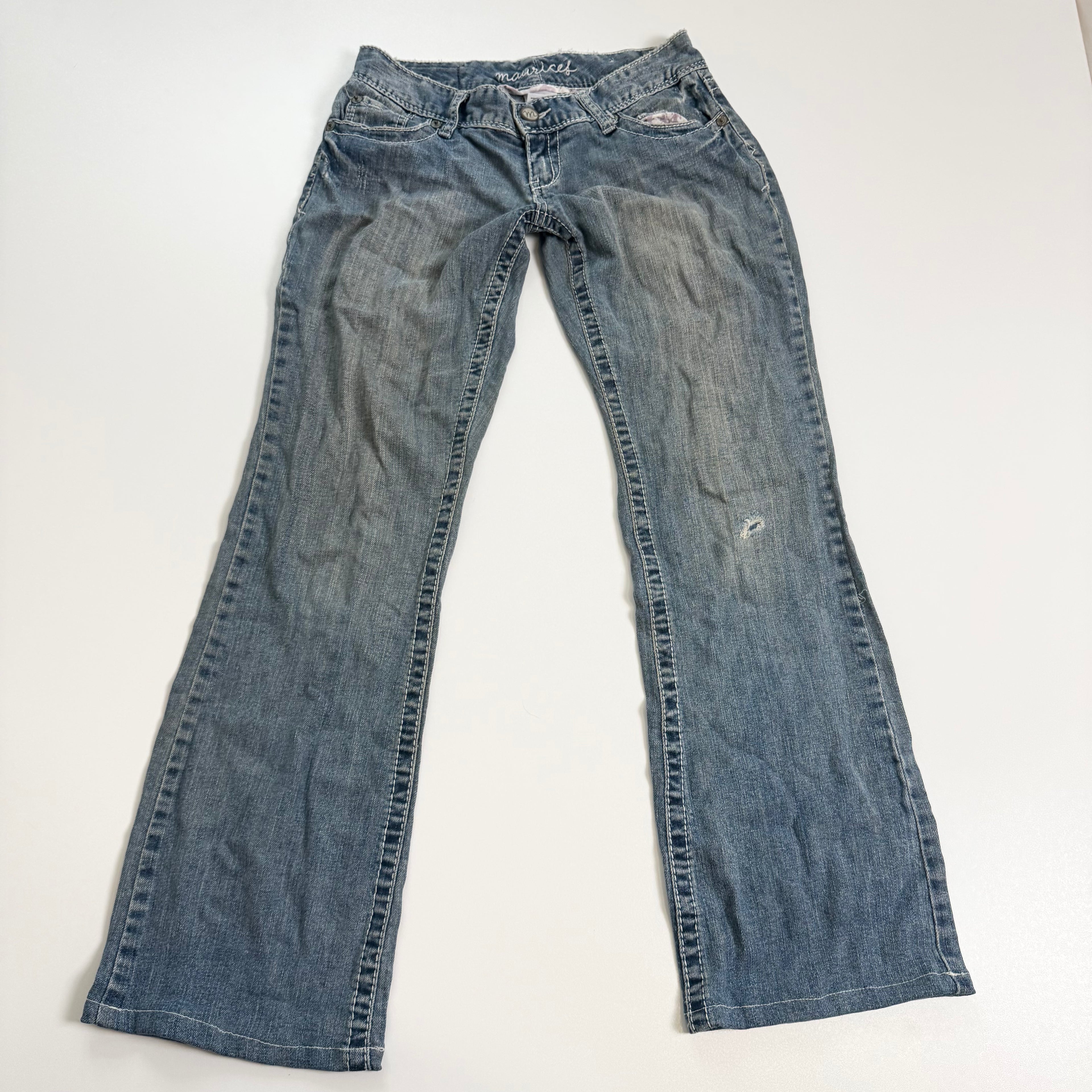 Vintage Y2K denim low rise flare jeans size S