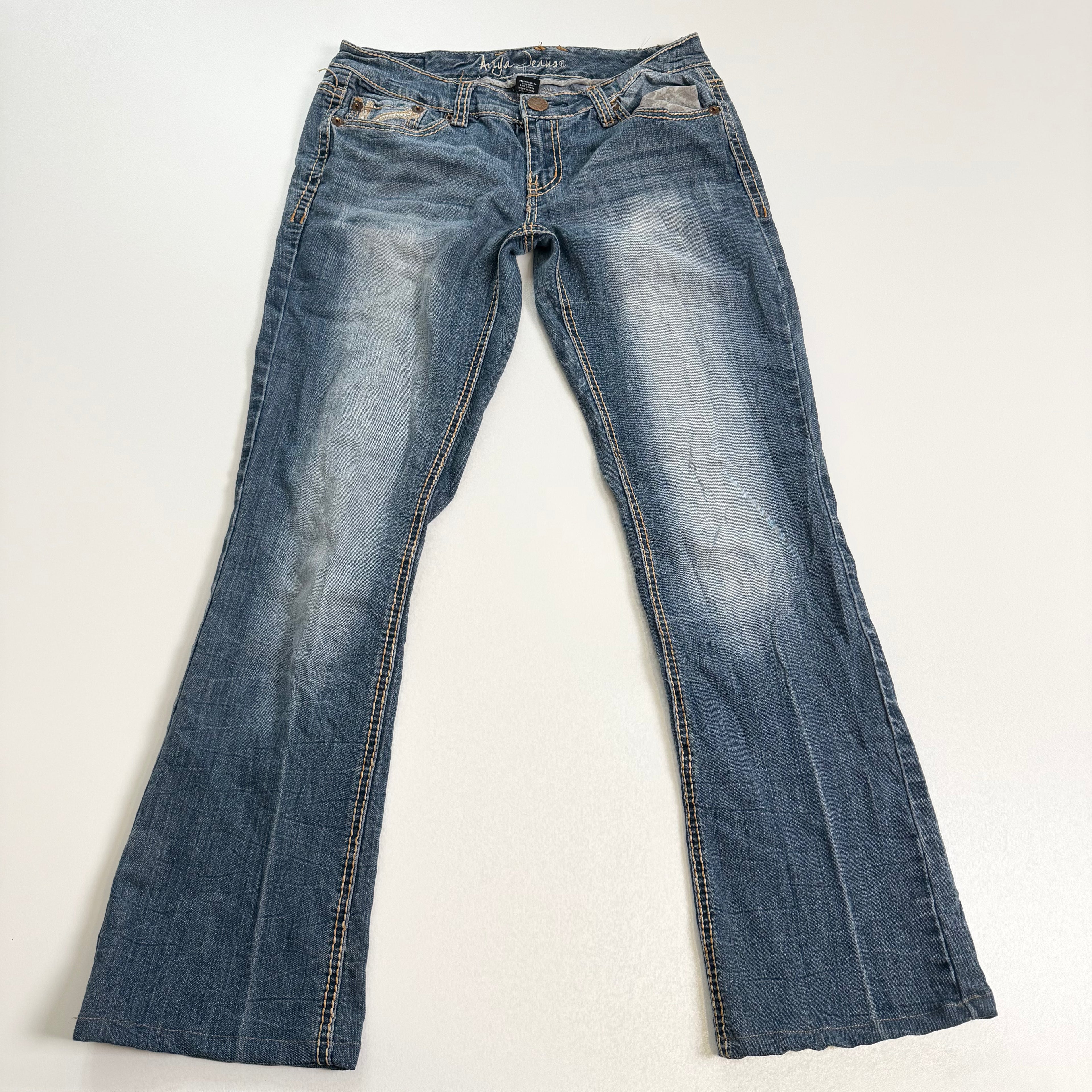 Vintage Y2K denim low rise flare jeans size S