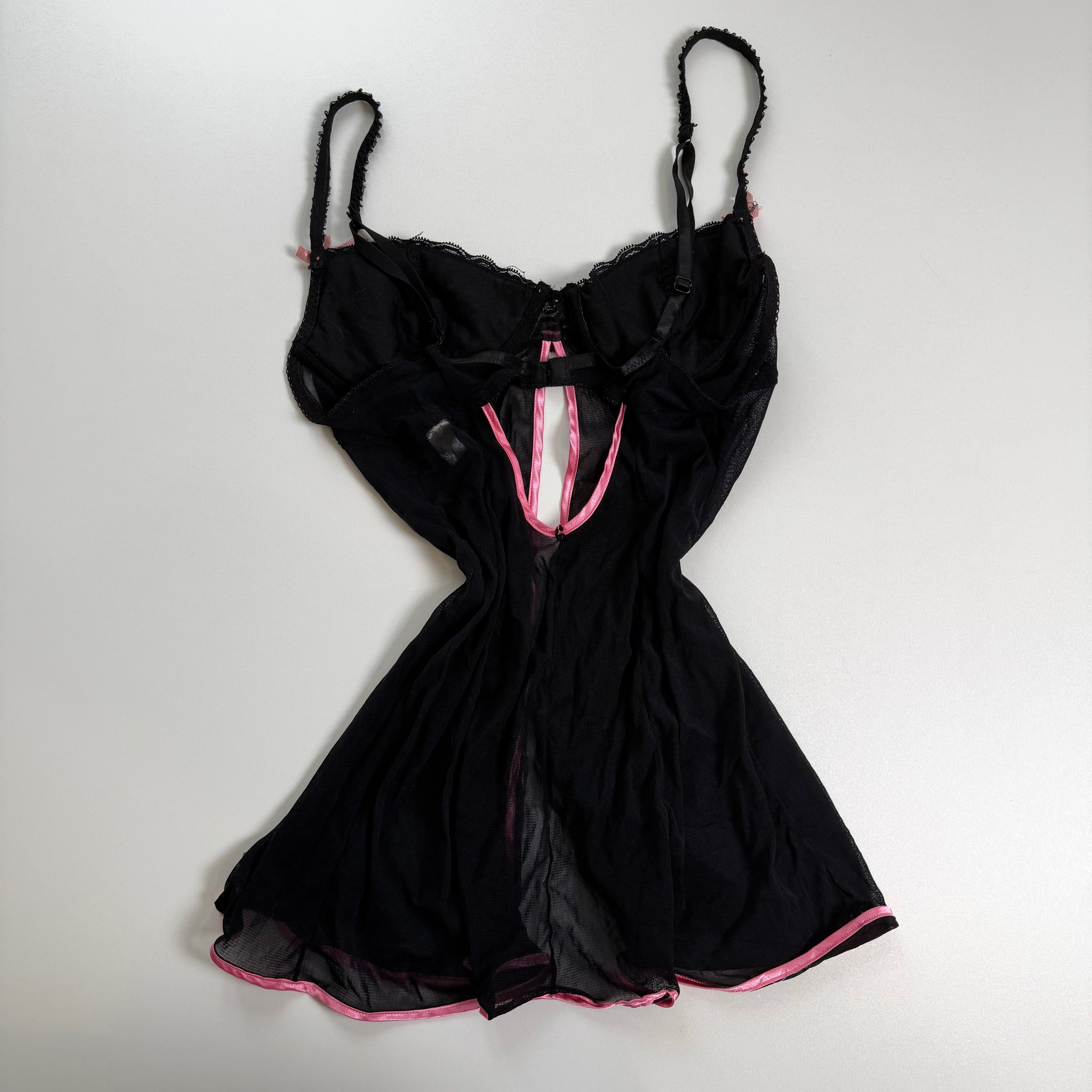 Vintage Y2K black pink babydoll size L