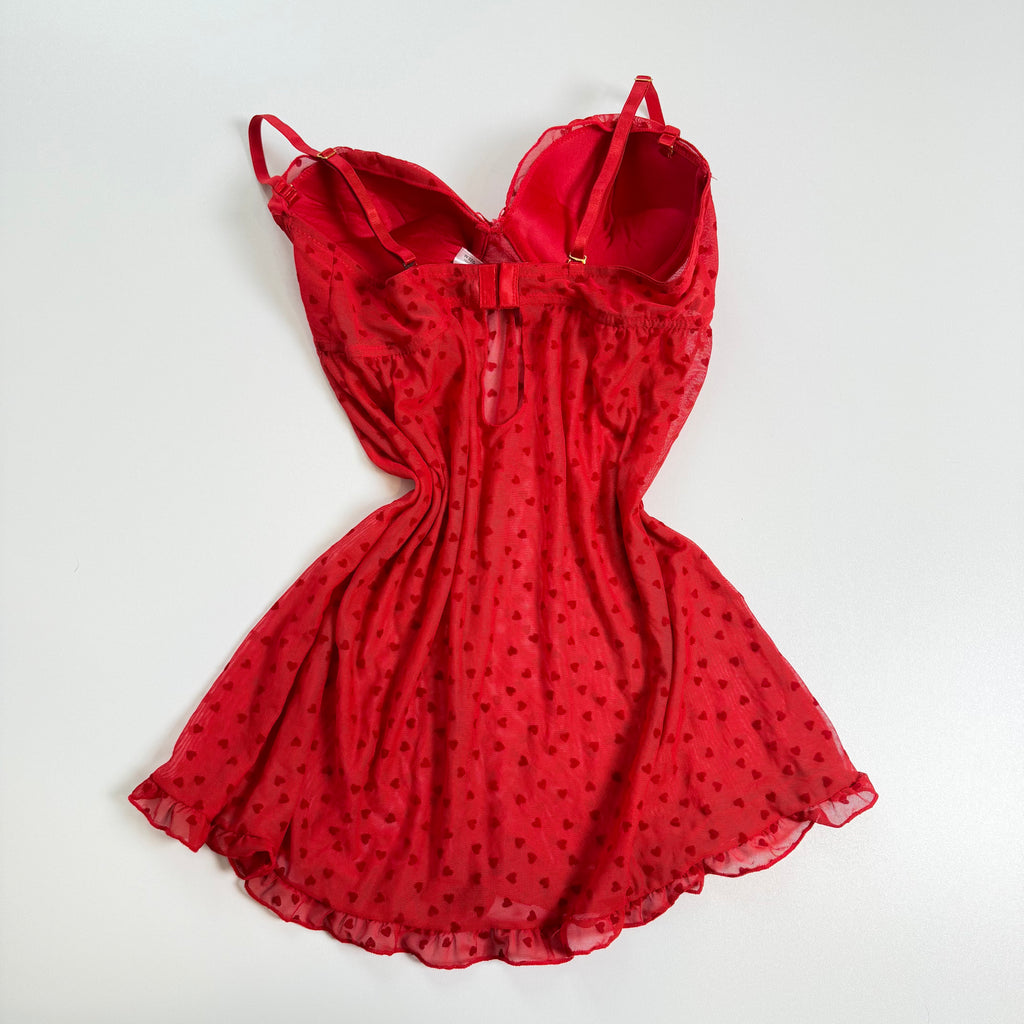 Vintage Y2K red heart pattern flowy cami size S/M