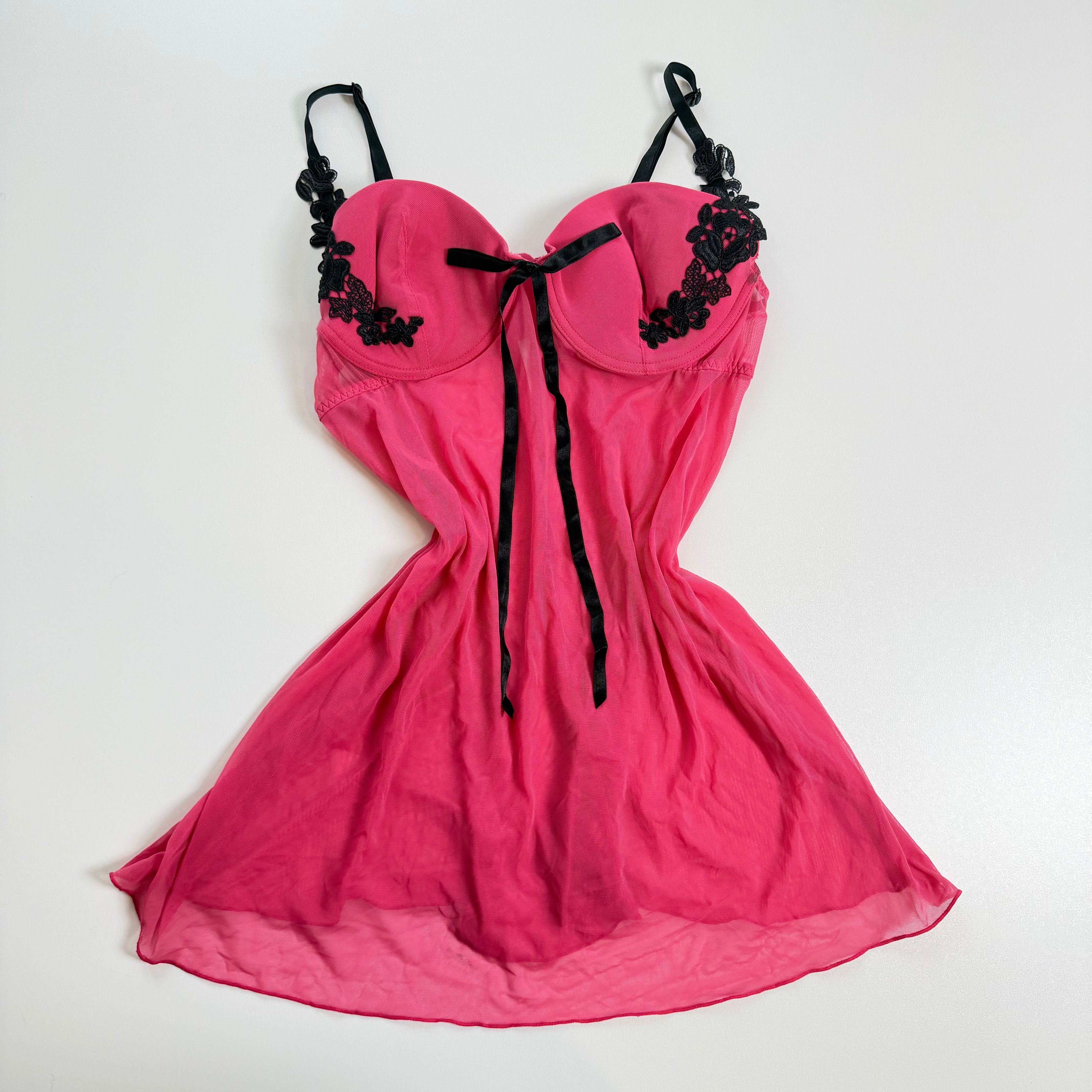 Vintage Y2K pink black flowy cami size M/L