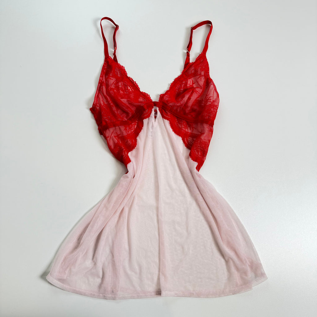 Vintage Y2K pink red flowy cami size M