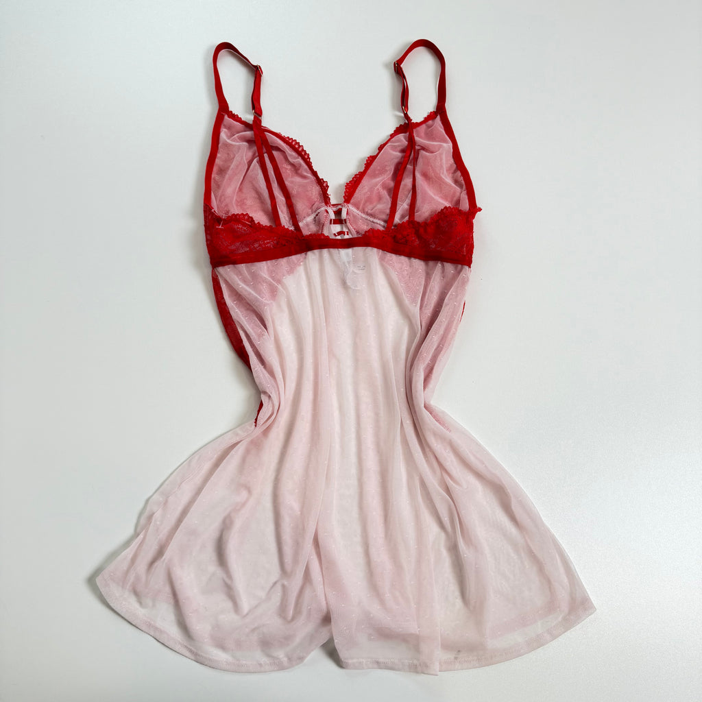 Vintage Y2K pink red flowy cami size M
