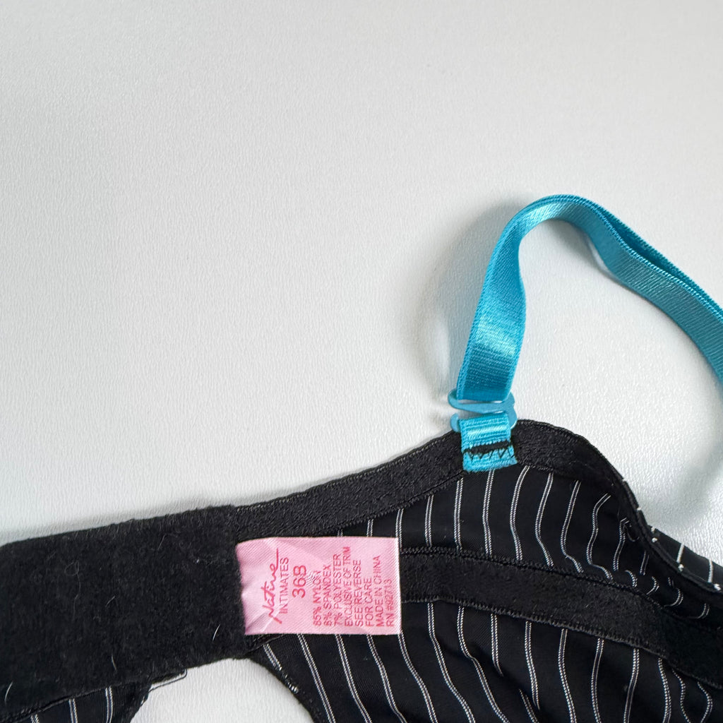 Vintage Y2K blue black pinstripe flowy babydoll cami size S