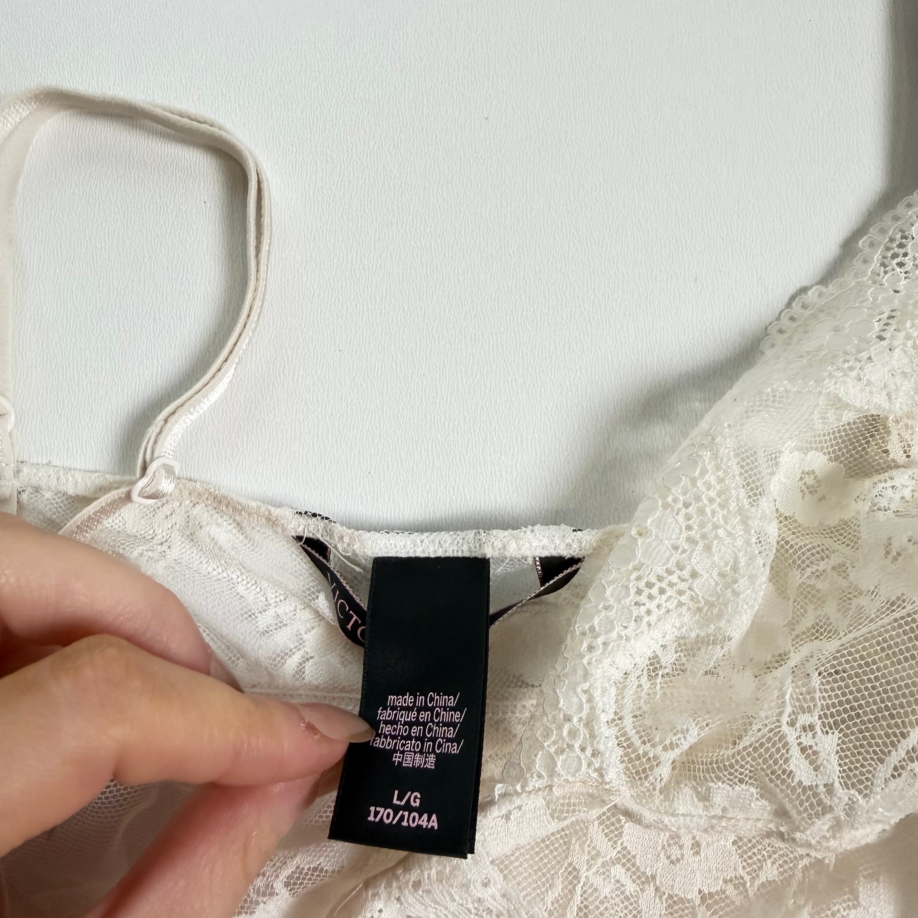 Vintage Y2K Victoria's Secret white mesh lacy flowy fairy babydoll size M