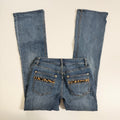 Vintage Y2K leopard low rise flare jeans size XS