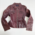 Vintage Y2K brown leather jacket size M