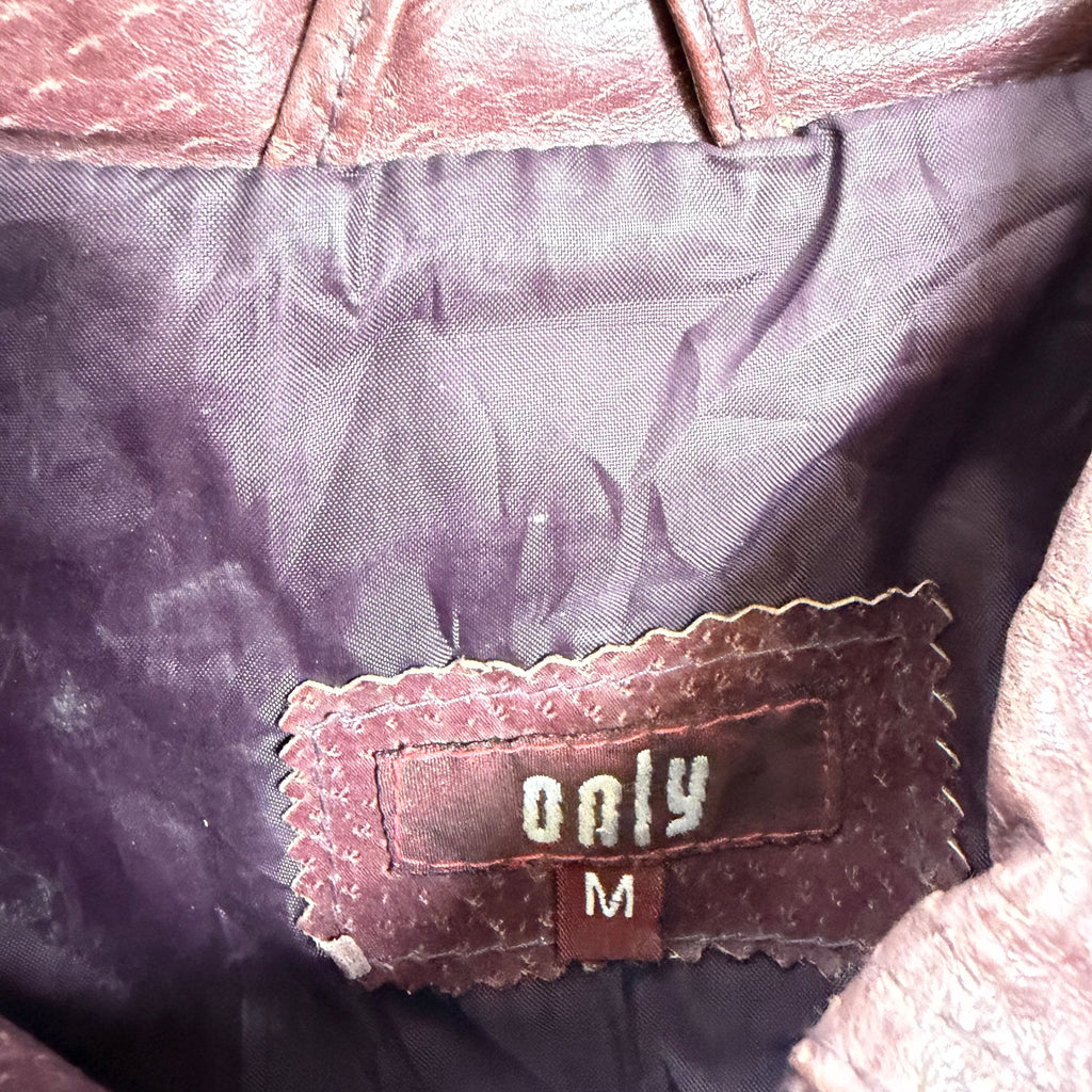 Vintage Y2K brown leather jacket size M