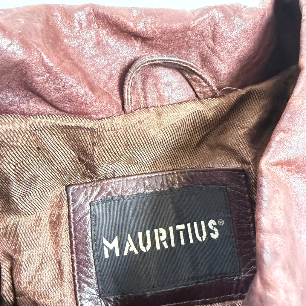 Vintage Y2K brown leather jacket size L