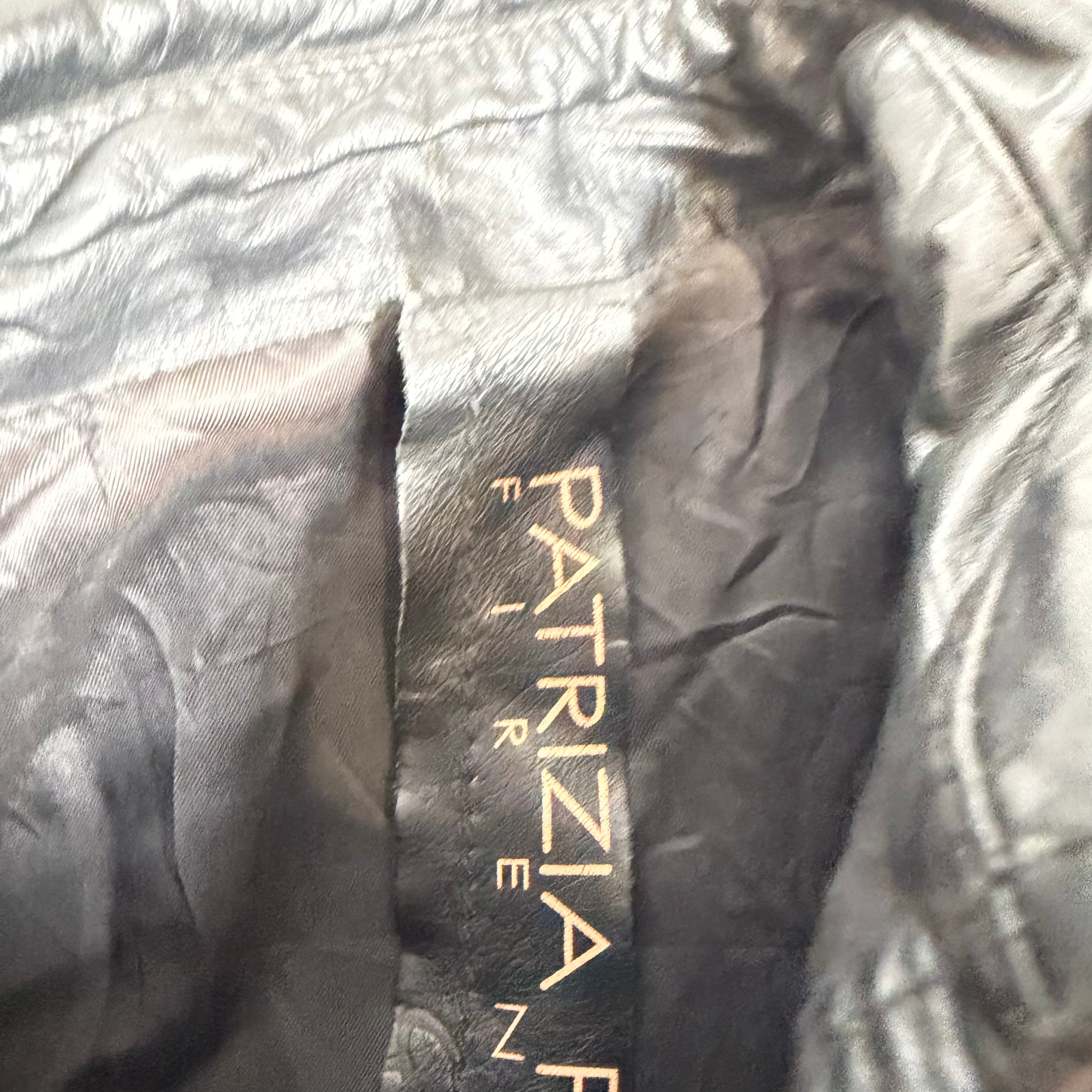 Vintage Y2K black knit zip fitted leather jacket size S