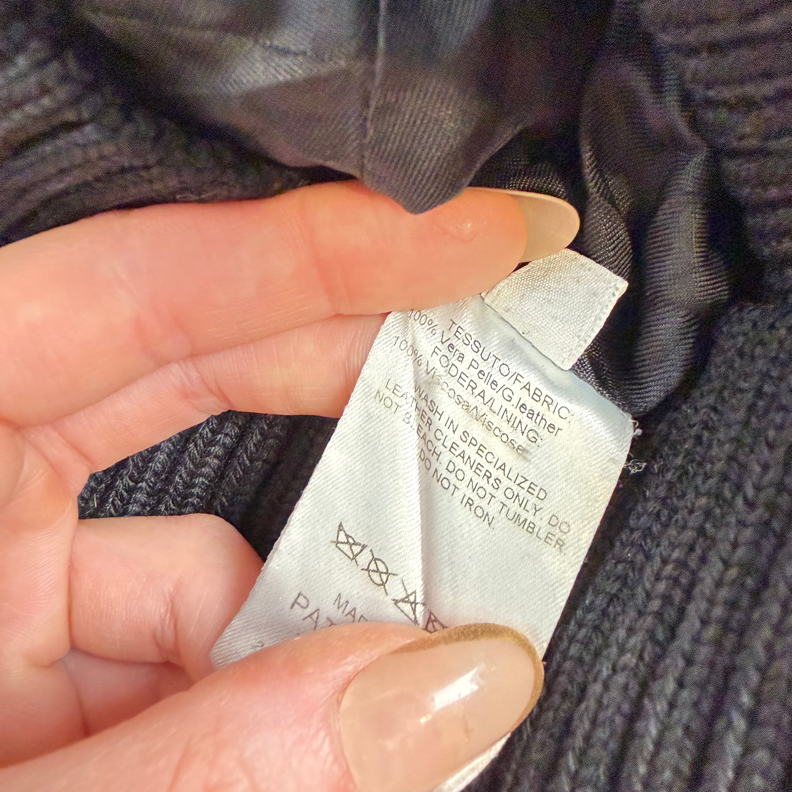 Vintage Y2K black knit zip fitted leather jacket size S