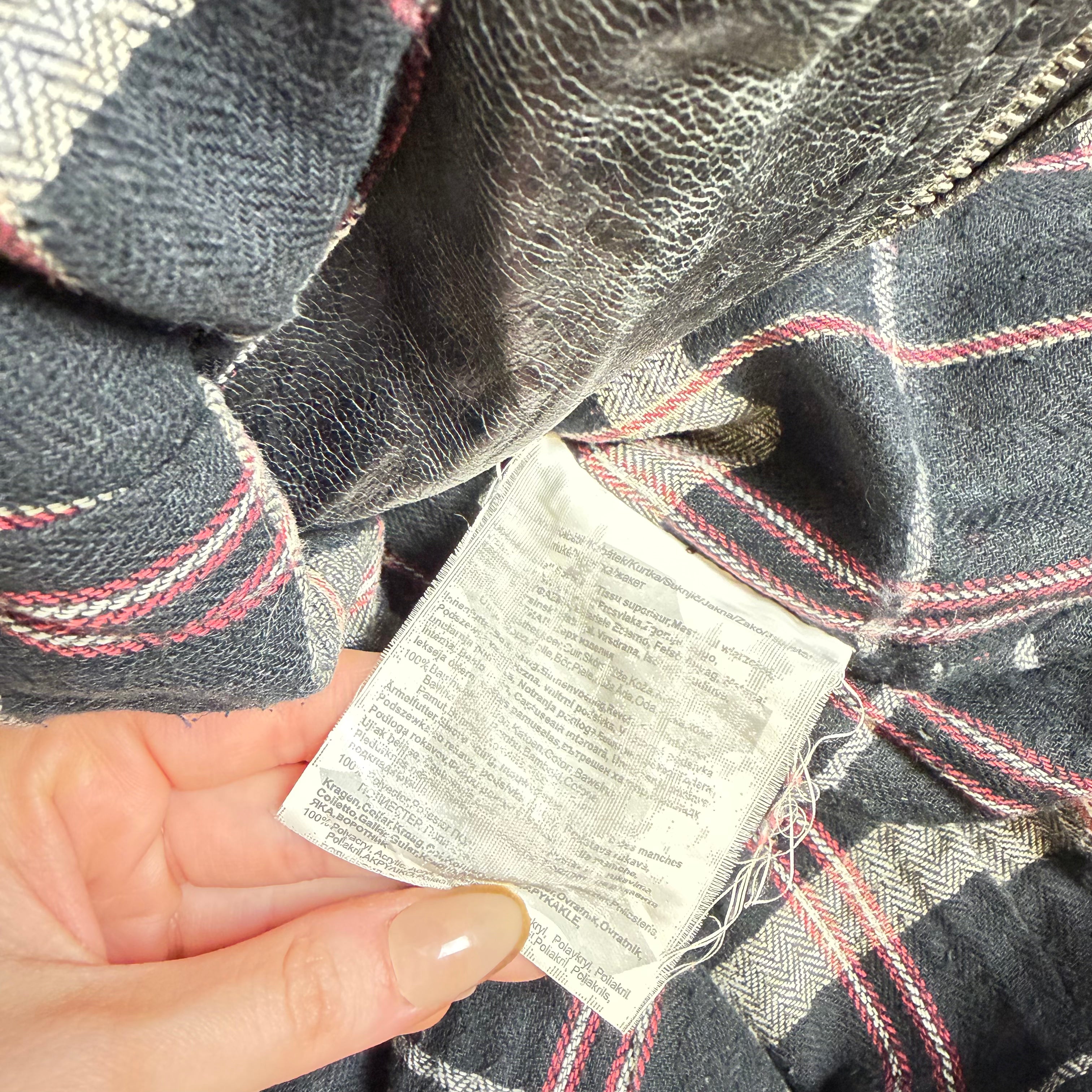 Vintage Y2K black faux fur hooded leather jacket size S-M