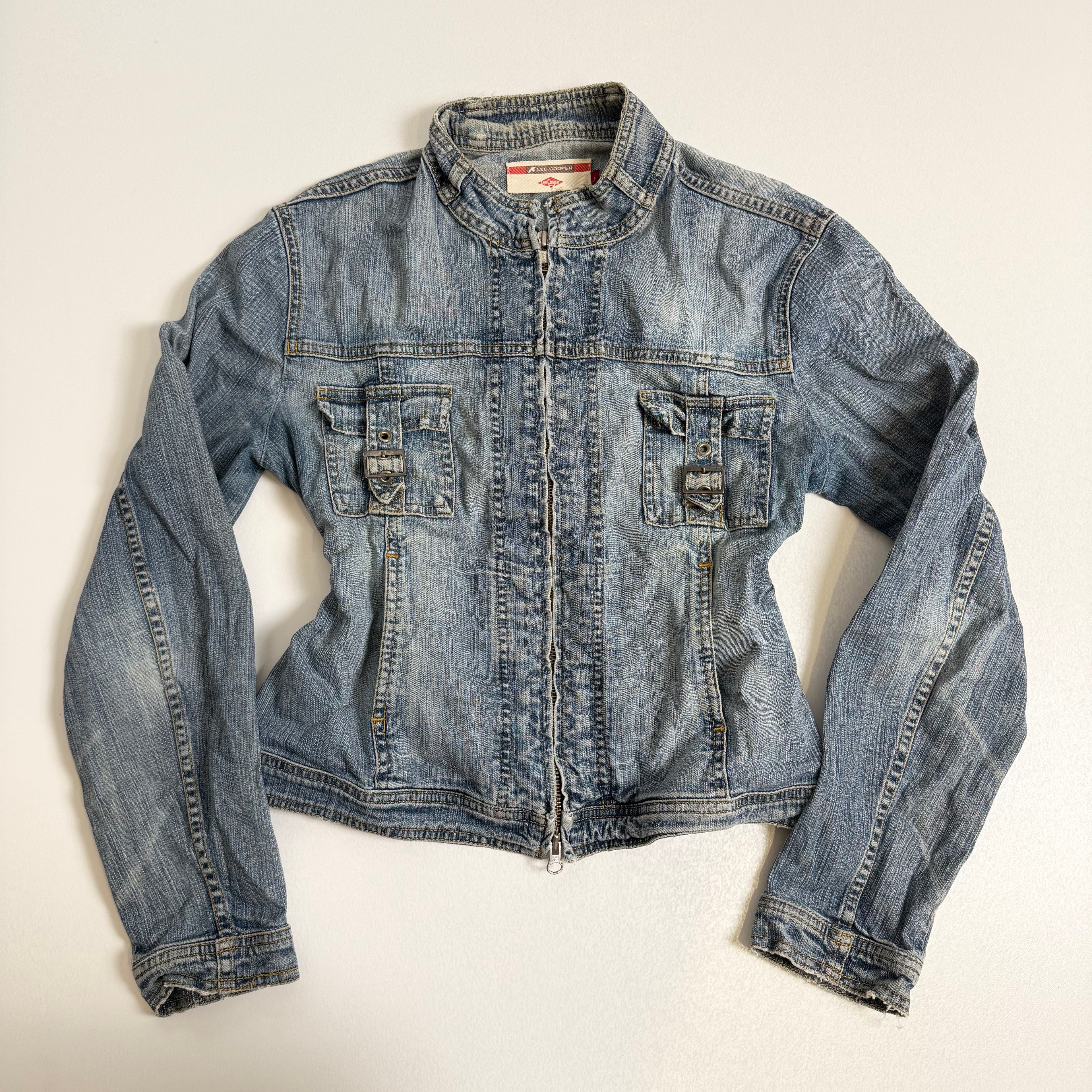 Vintage Y2K fitted denim jacket size XL