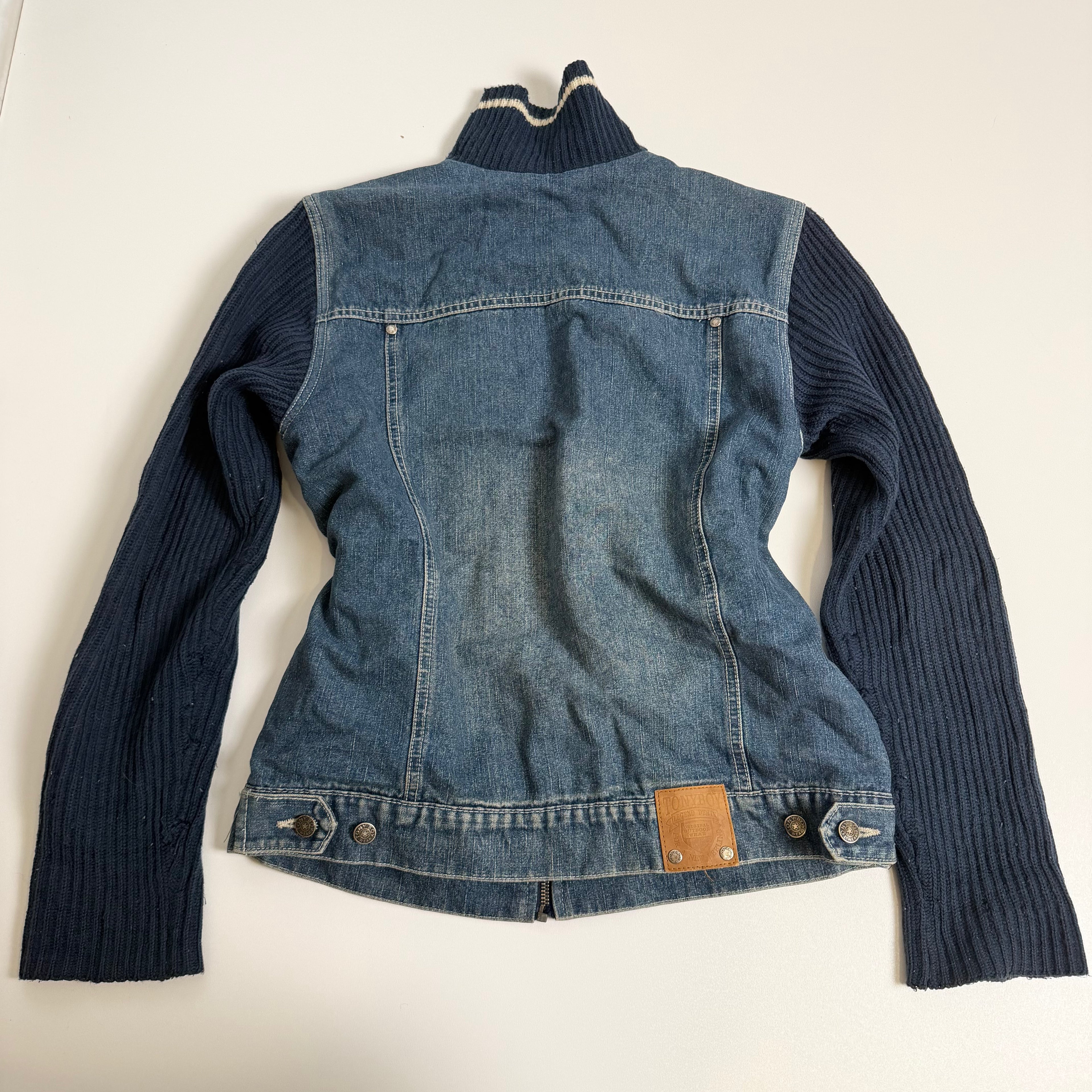 Vintage Y2K knit denim jacket size L