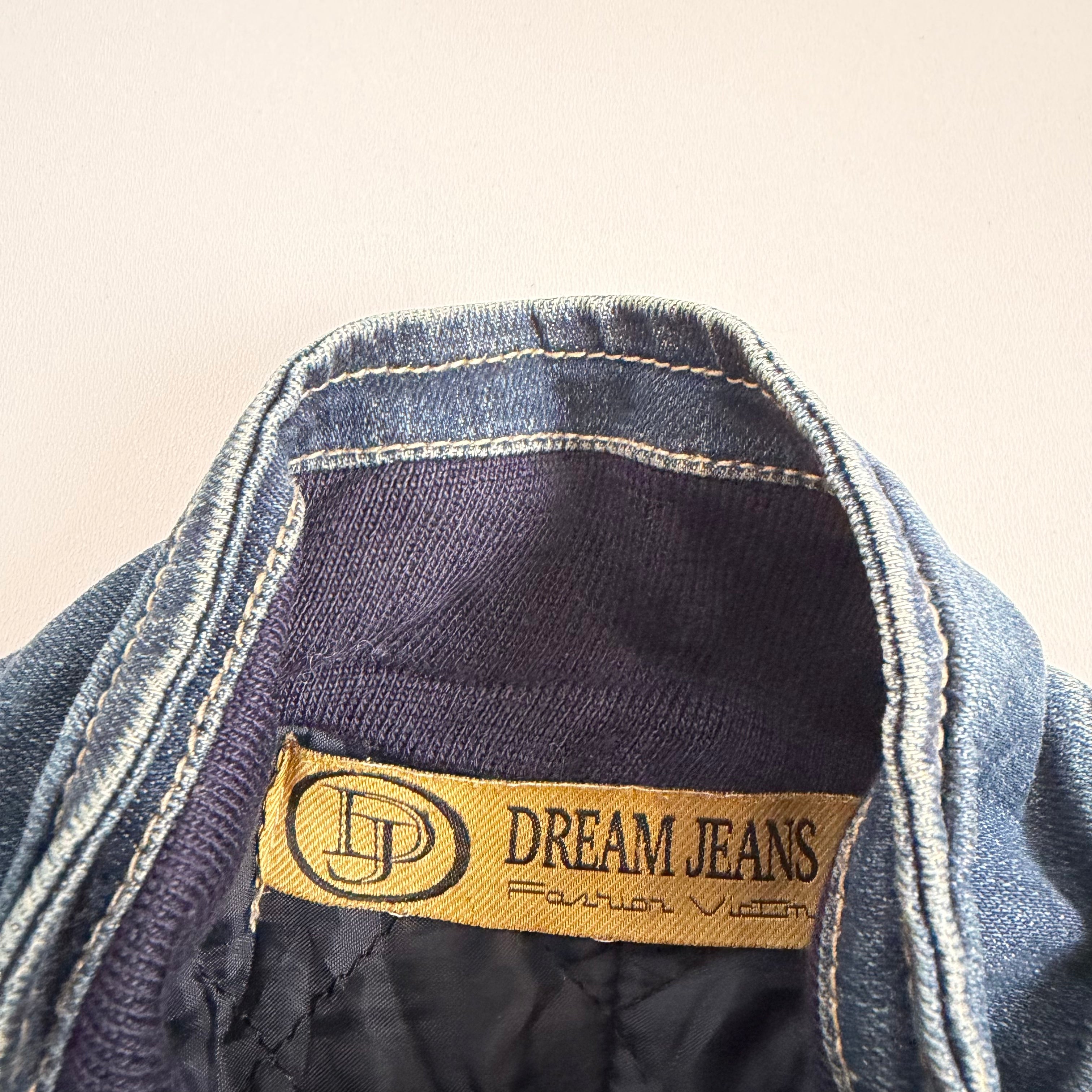 Vintage Y2K fitted knit high neck denim jacket size M