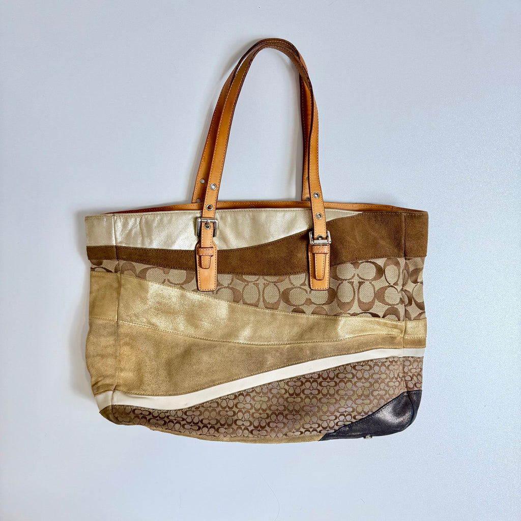 Vintage Y2K Coach monogram brown beige shoulder bag