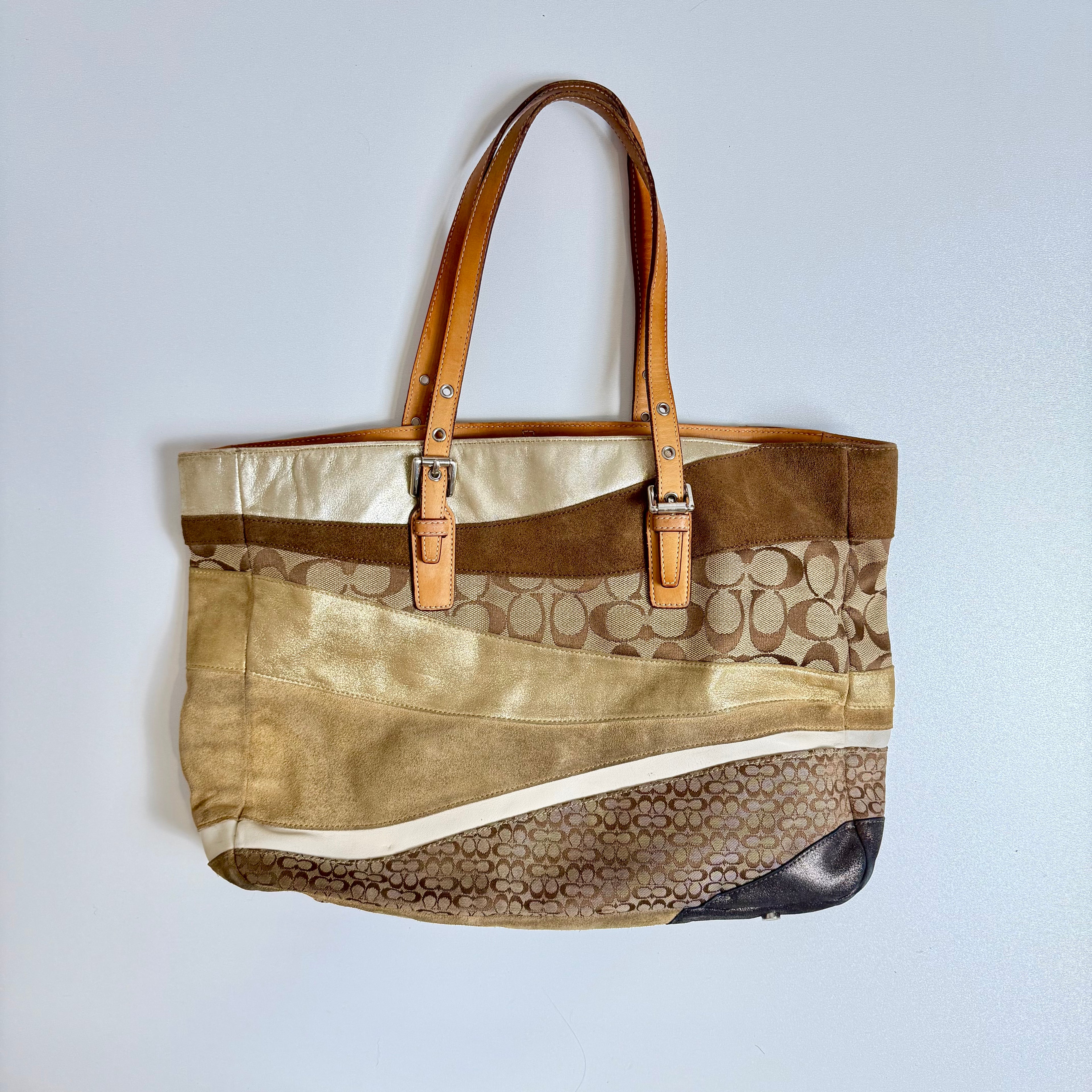 Vintage Y2K Coach monogram brown beige shoulder bag