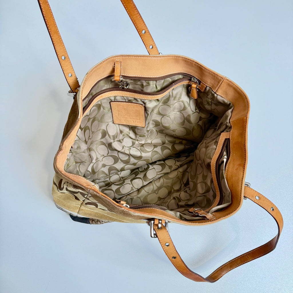 Vintage Y2K Coach monogram brown beige shoulder bag