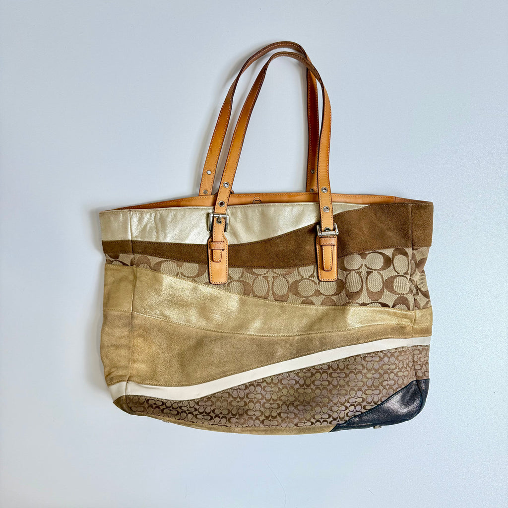 Vintage Y2K Coach monogram brown beige shoulder bag