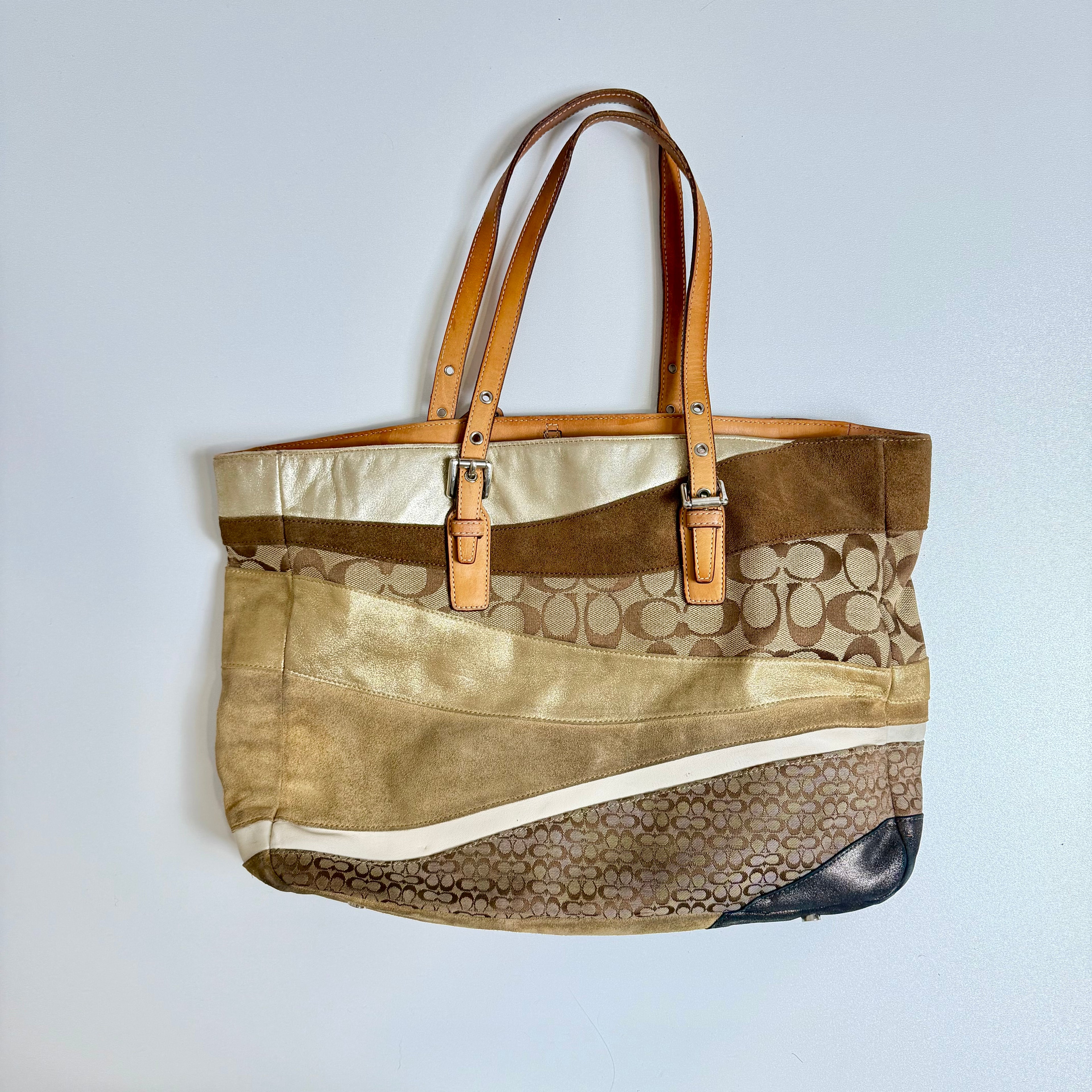 Vintage Y2K Coach monogram brown beige shoulder bag