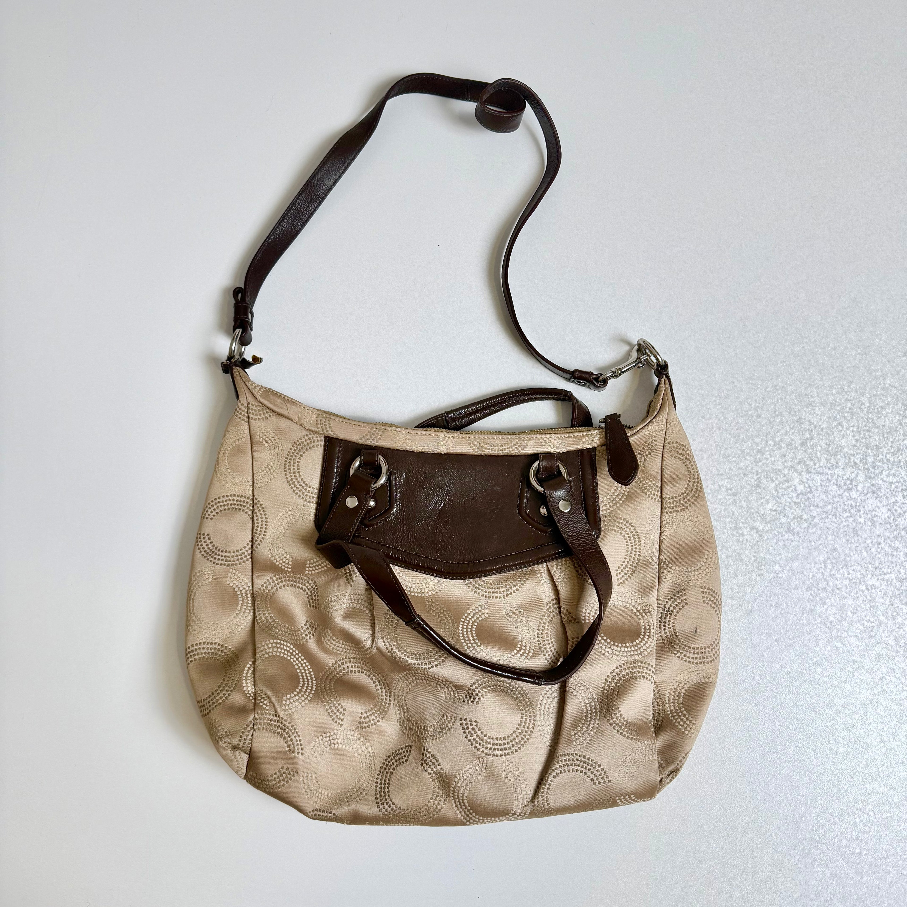 Vintage Y2K Coach monogram brown beige handbag